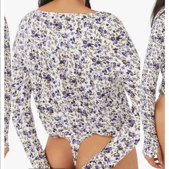 Free People Kaya Print Cutout Bodysuit - Medium - Picture 2 of 5